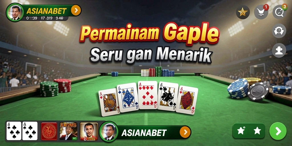 Tampilan gameplay seru ASIANABET yang menampilkan keseruan permainan Gaple.