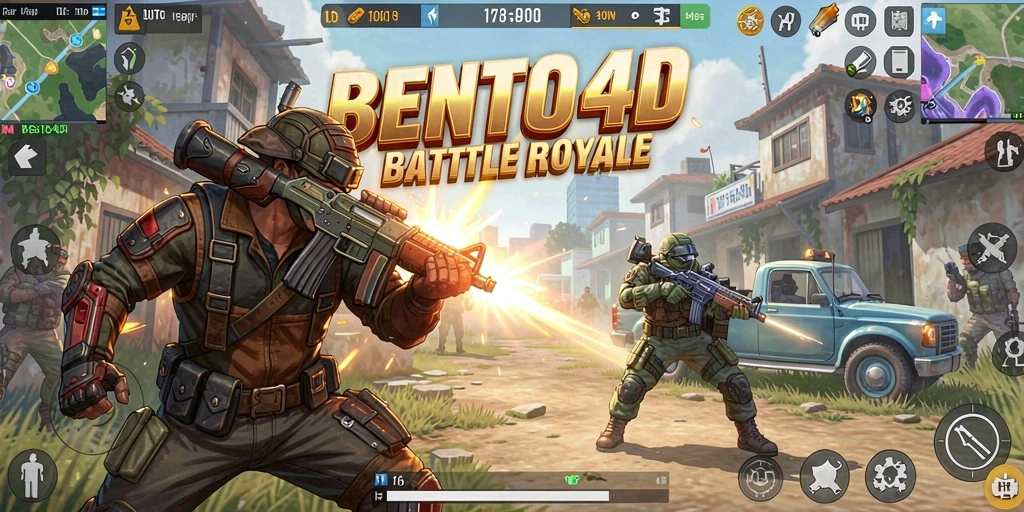 Gameplay seru BENTO4D dalam aksi Battle Royale yang menegangkan.