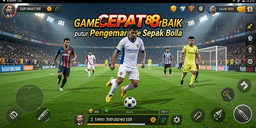 Tampilan gameplay yang realistis dalam sepak bola.