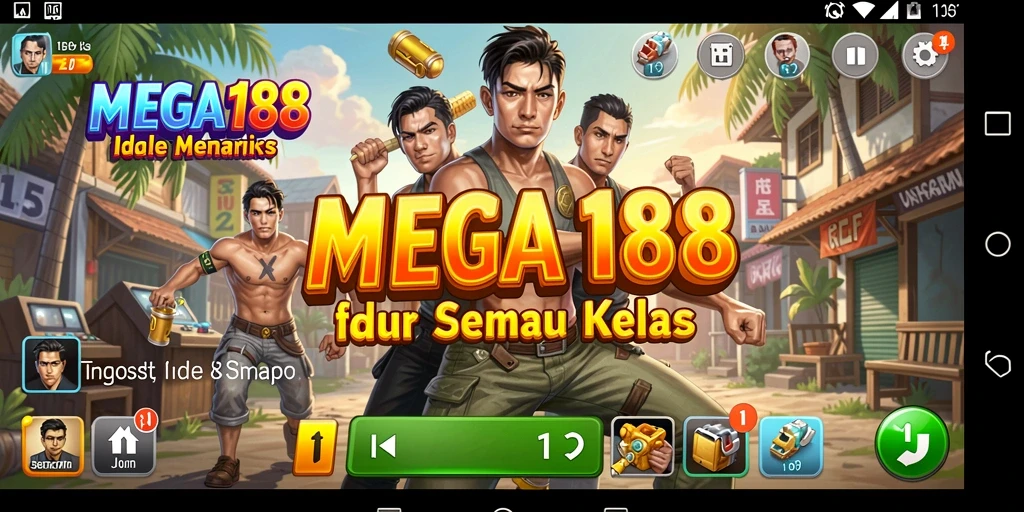 Screenshot utama MEGA188 menampilkan gameplay Idle yang seru.