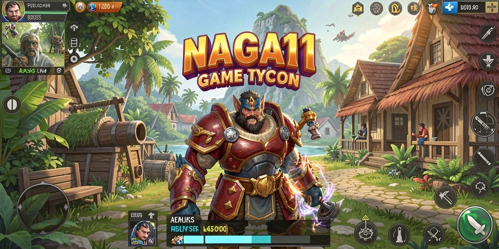 Screenshot gameplay NAGA11 yang menunjukkan aktivitas Tycoon yang dinamis.
