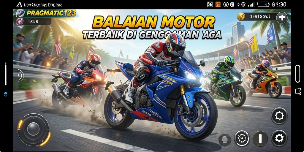 Screenshot menampilkan aksi seru balapan motor dalam PRAGMATIC123.