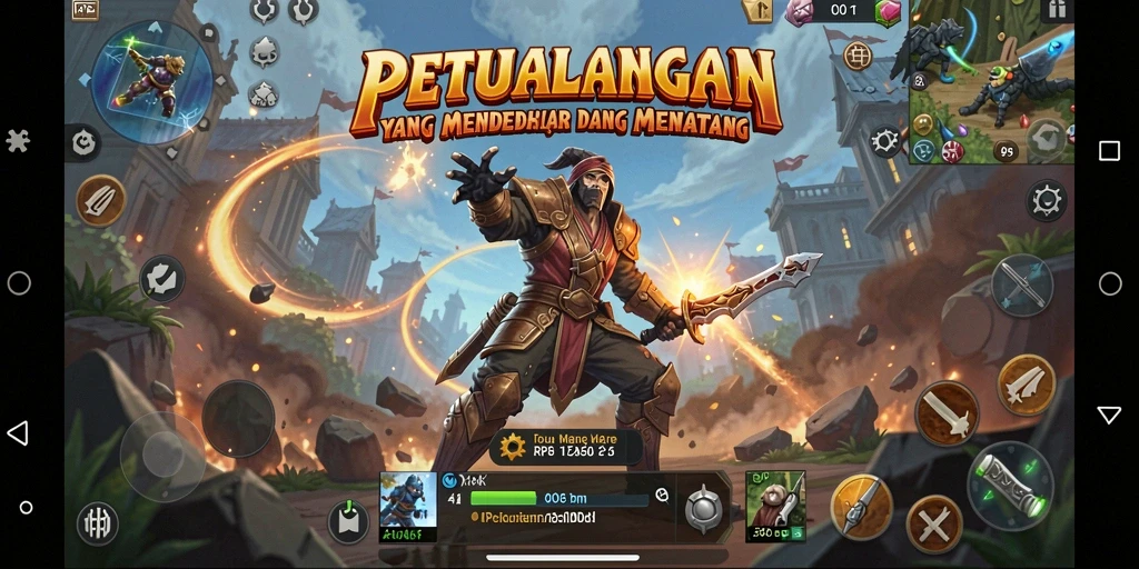 Tampilan gameplay RP8 menampilkan aksi petualangan yang seru dan menantang.