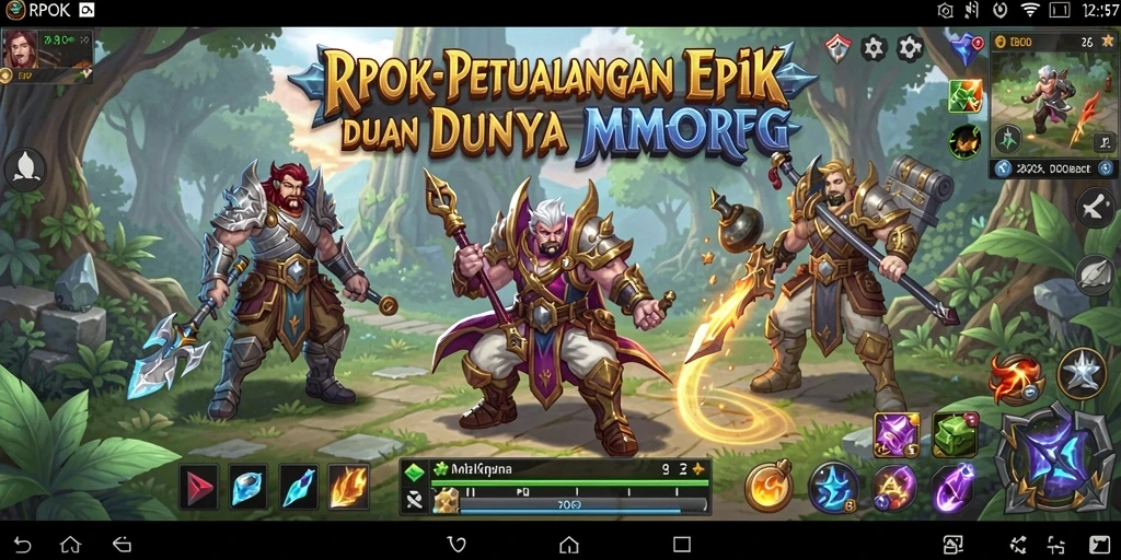 Tangkapan layar RPOK menunjukkan pemain beraksi dalam pertempuran epik MMORPG.