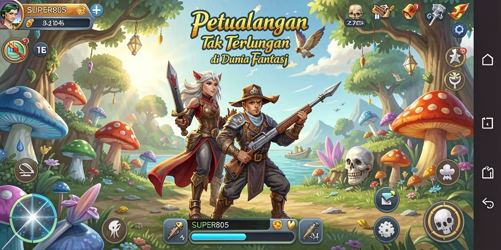 Menampilkan epik gameplay petualangan dalam SUPER805.