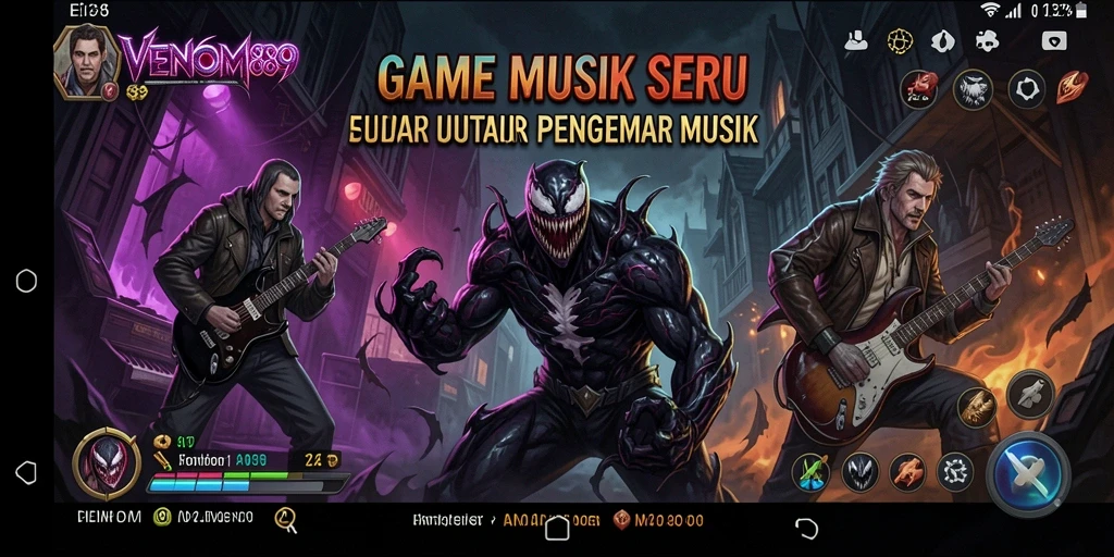 Tampilan gameplay seru dari aplikasi musik VENOM889.